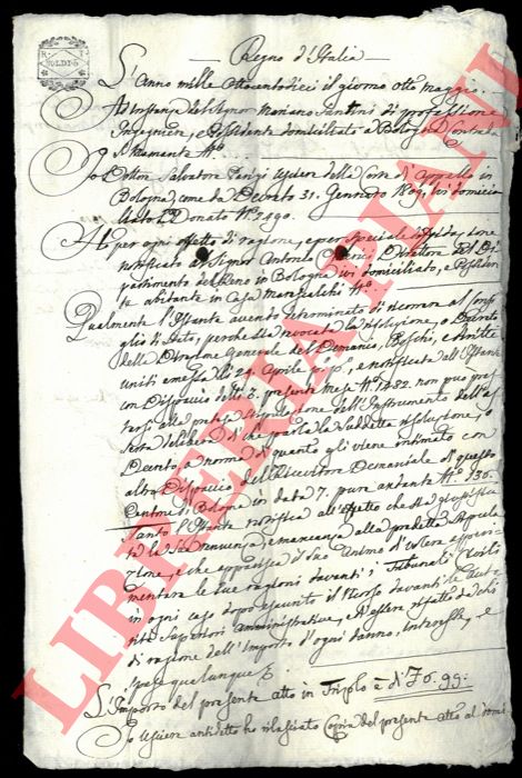 Santini/Parigi/Spaggiani - - Richiesta per revoca del Decreto della direzione generale del Demanio.