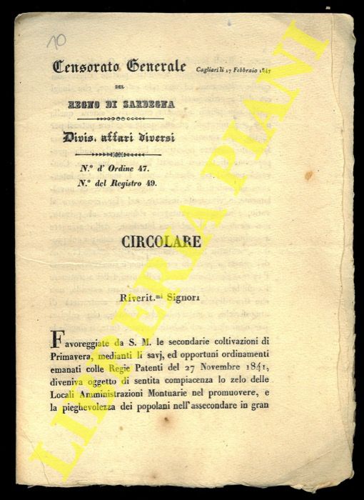 (Circolare) - Circolare in merito alle coltivazioni di Primavera.