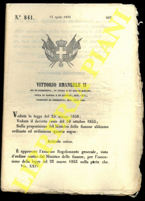 (Regolamento) - Regolamento generale concernente l'assestamento definitivo dei bilanci ed il rendimento dei conti.