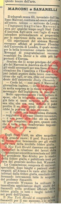  - Marconi e Sanarelli.