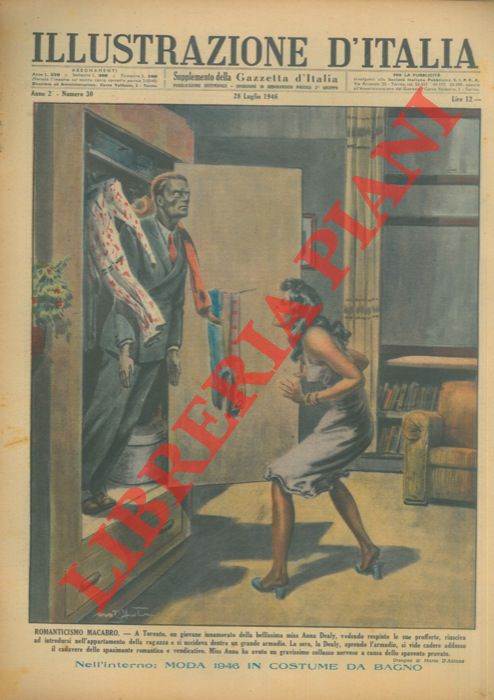 D'ANTONA Mario - - Romanticismo macabro. A Toronto, un giovane innamorato della bellissima miss Anna Dealy, vedendo respinte le sue profferte, riusciva ad introdursi nell'appartamento della ragazza e si uccideva dentro un grande armadio.