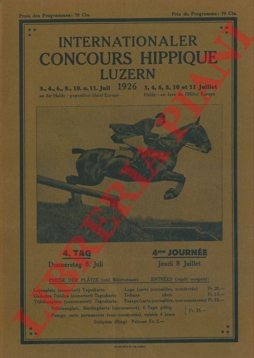 - - Internationaler Concours Hippique Luzern. 4. Tag.