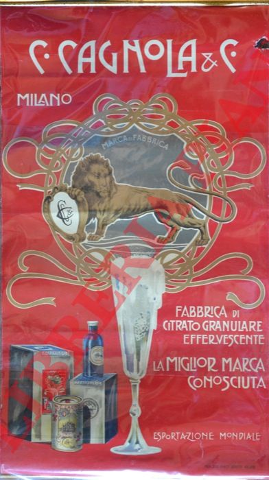 C. Cagnola & C. Milano - - Fabbrica di citrato granulare effervescente. La miglior marca conosciuta.