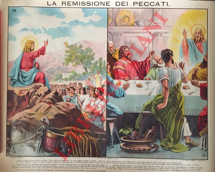 MINETTI Don Vincenzo. Rivarolo Ligure - - La remissione dei peccati. N 18.
