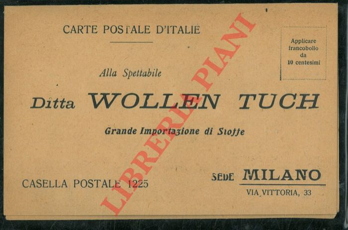 Ditta Wollen Tuch. Milano - - Grande importazione stoffe.
