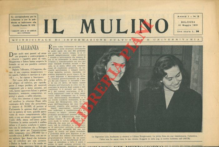 - - Il Mulino. Quindicinale di informazione culturale e universitaria.