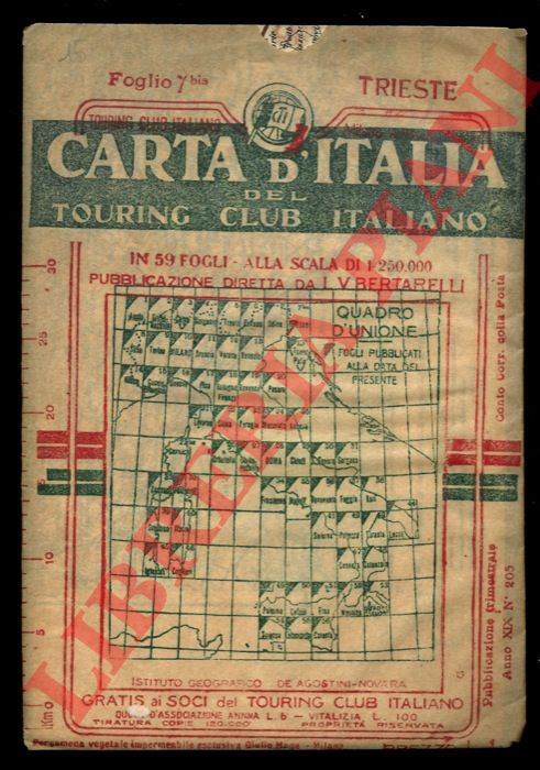 (BERTARELLI L.V.) - - Trieste. Carta d'Italia del TCI. Foglio n. 7 bis.