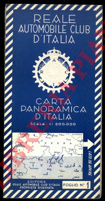 Reale Automobile Club d'Italia - - Carta panoramica d'Italia. Foglio n 1.