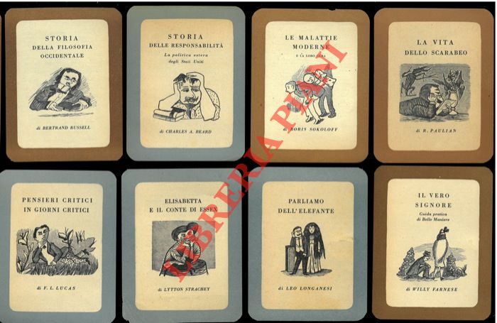 (Longanesi) - - Schedine librarie con dis. longanesiani (