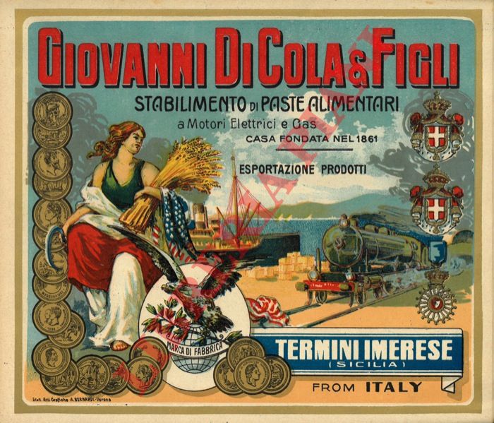 - - Giovanni Di Cola & Figli. Stabilimento di paste alimentari. Termini Imerese.