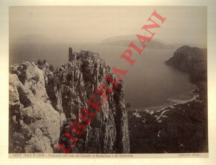 Ed. Brogi - - Capri. Panorama con Castello di Barbarossa e vista del continente.