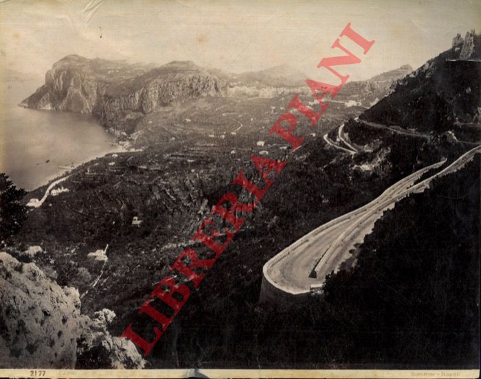 Sommer. Napoli - - Capri. Veduta panoramica con strada e tornanti.