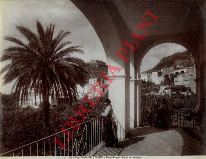 Brogi - - Isola di Capri. Albergo Pagano. Loggia con paesaggio.