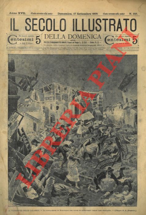 BONAMORE A. - - Il terremoto delle Calabrie. La popolazione di Martirano fugge dalle case crollanti.