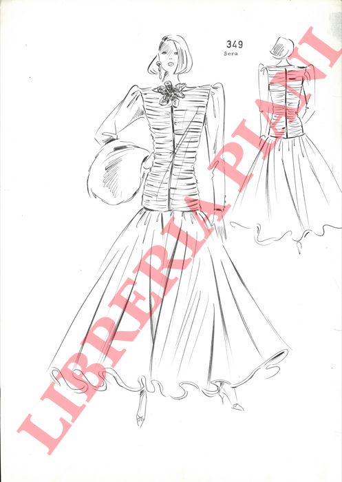 - - Figurini modelli di vestiti (tailleurs e soprabiti femminili).