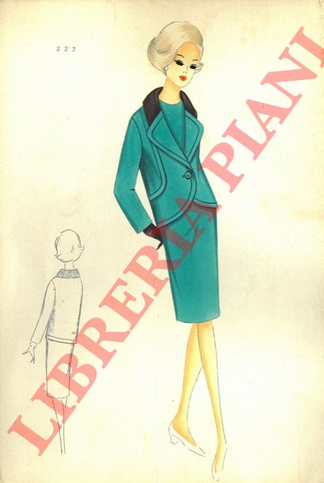 - - Figurini modelli di vestiti (tailleurs e soprabiti femminili).