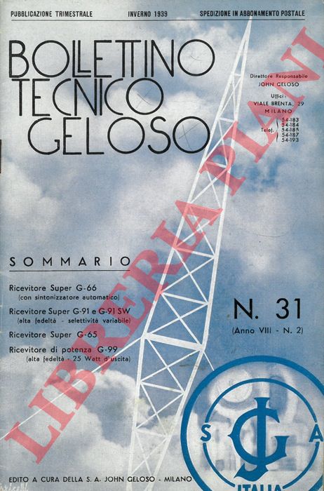 Geloso - - Bollettino tecnico Geloso.