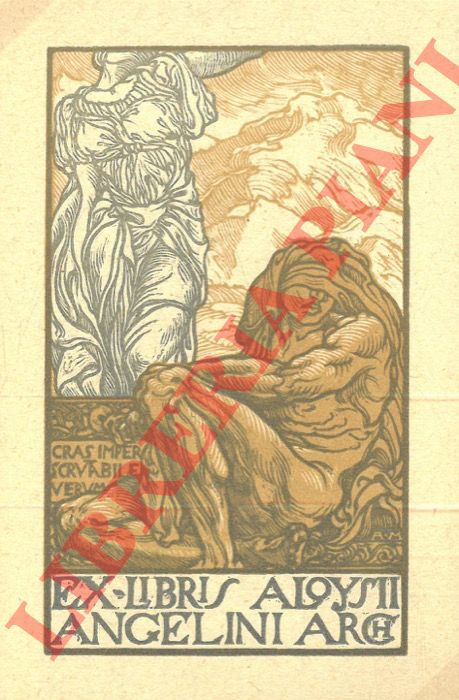 MORONI Antonello - - Foglietto xilografico cm. 12 x 8, per Luigi Angelini (Cras imperscrutabile verum)