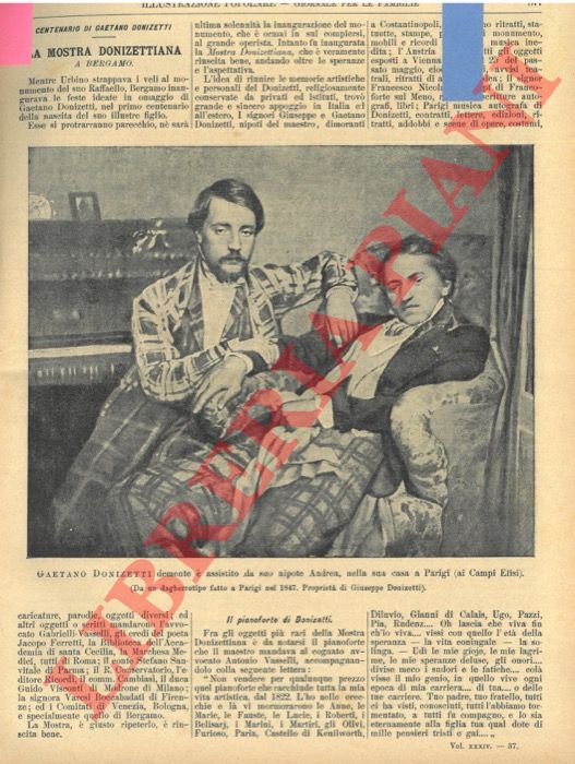 - - Centenario di Gaetano Donizetti. La mostra Donizettiana a Bergamo. Gaetano Donizetti.