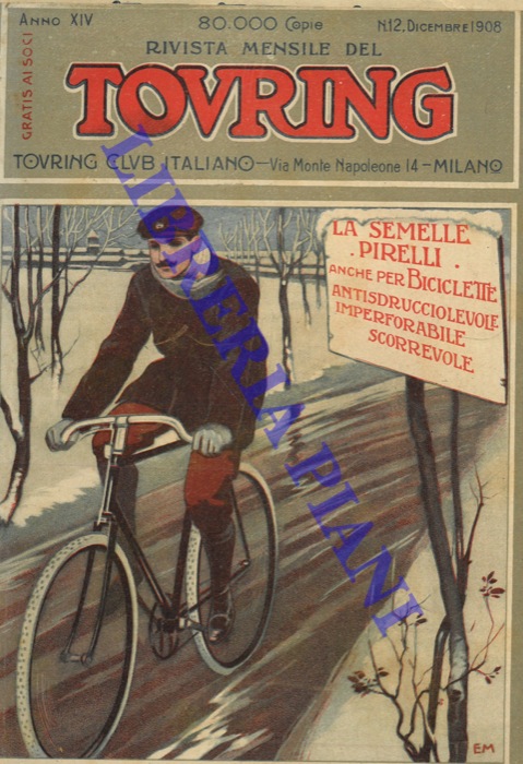 EM - - Uomo in bicicletta da turismo (La semelle Pirelli)