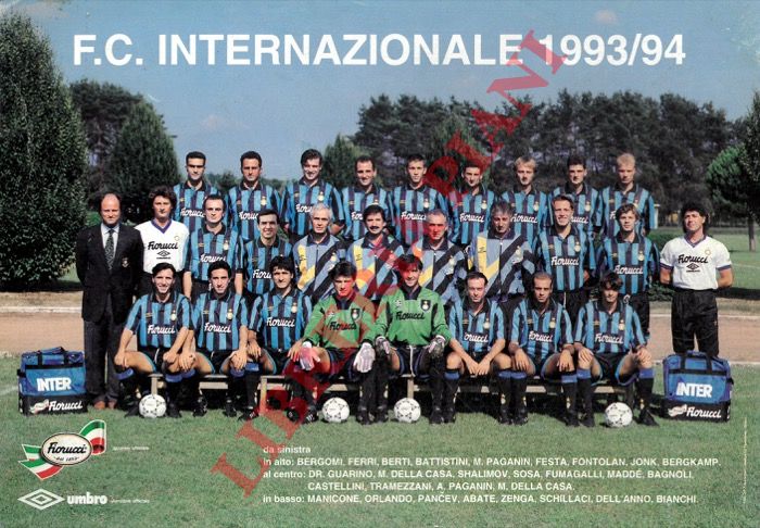 - - F.C. Internazionale 1993/94. All. Bagnoli.