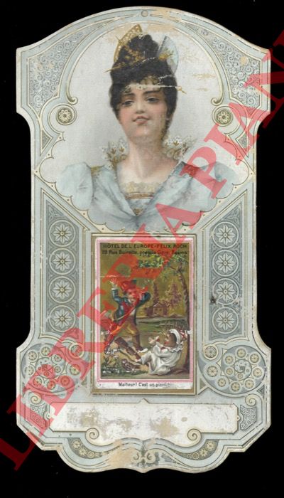 - - Cartone pubblicitario francese (Reims, Hotel de l'Europe)