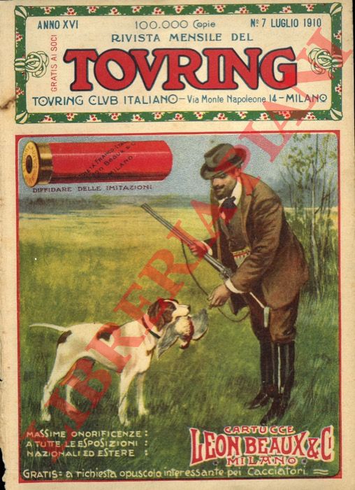 - - Cartucce Leon Beaux & Ci. Milano. Cacciatore e cane con preda.