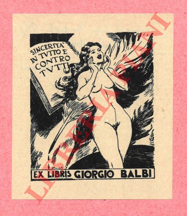 BOMPARD Luigi - - Un foglietto, 1944, di cm. 9 x 8, per Giorgio Balbi, (