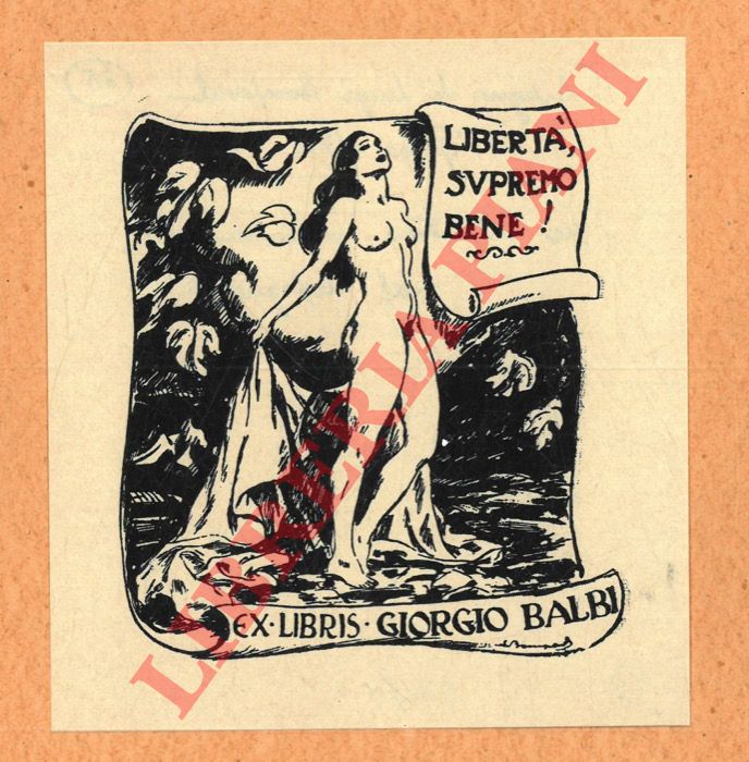 BOMPARD Luigi - - Un foglietto, 1944, di cm. 9,5 x 9, per Giorgio Balbi, (
