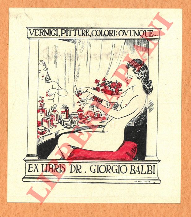 BOMPARD Luigi - - Un foglietto, 1943, di cm. 10,5 x 9,5 per Giorgio Balbi, (