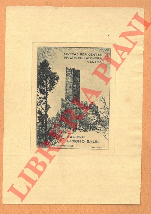 CASANOVA Carlo - - Un foglietto calcografico, 1942, di cm. 17 x 12 (10 x 7,5 alla battuta) per Giorgio Balbi, (