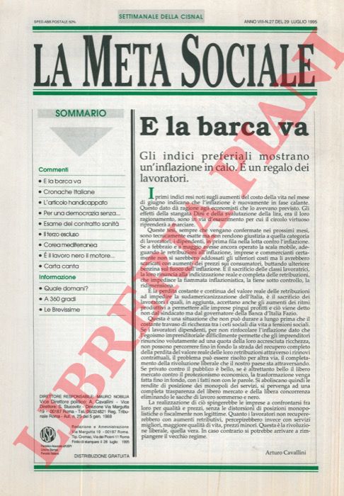 - - La meta sociale. Settimanale della CISNAL.