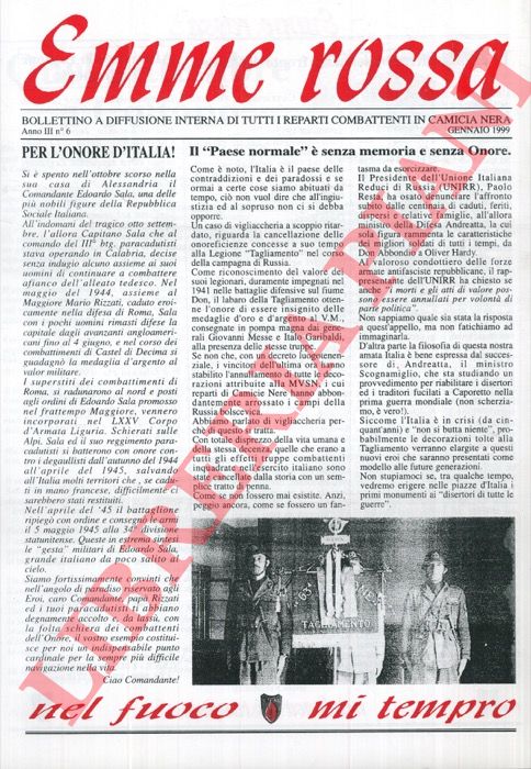 - - Emme rossa. Bollettino a diffusione interna di tutti i reparti combattenti in camicia nera.