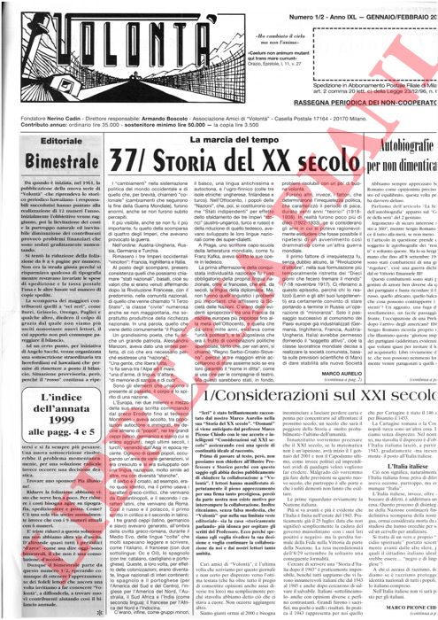 - - Volont. Rassegna mensile dei non-cooperatori.