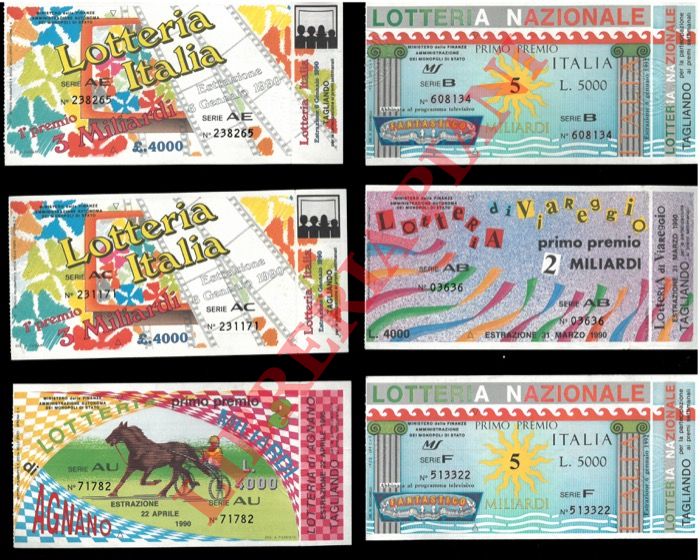 - - Lotteria Italia, Agnano, Nazionale, del Carnevale, Miss Italia, Europea,