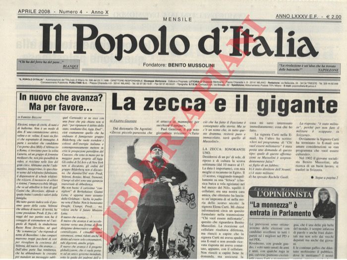 - - Il Popolo d'Italia.