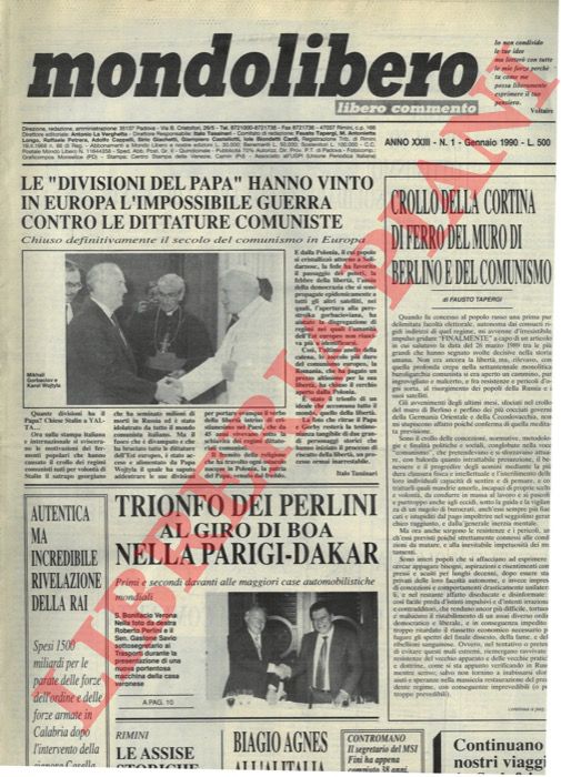 - - Mondolibero. Libero commento.