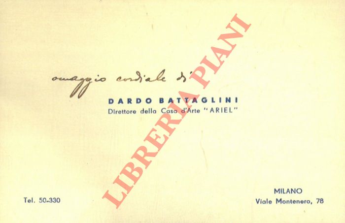 - - Dardo Battaglini. Direttore della Casa d'Arte 