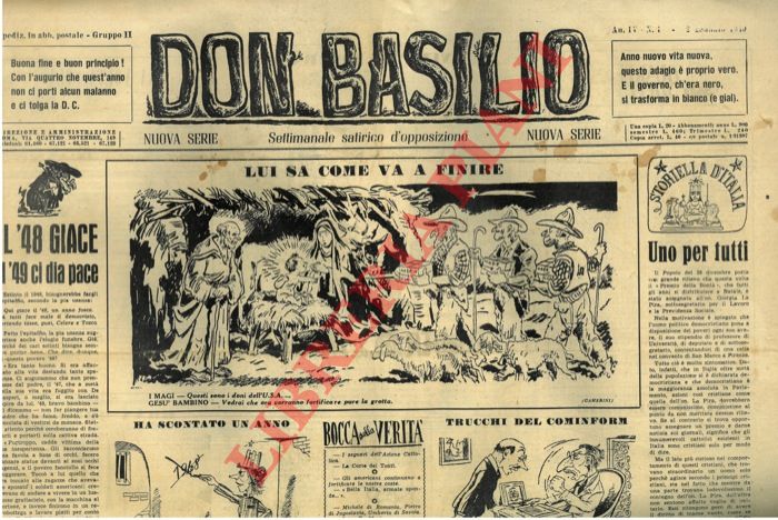 - - Don Basilio. Unico settimanale satirico d'opposizione.