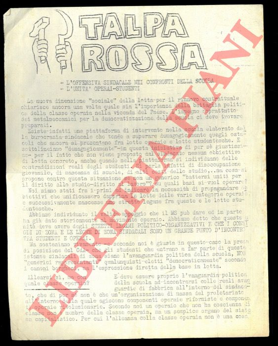 Talpa Rossa - - L'offensiva sindacale nei confronti della scuola - L'unit operai - studenti.