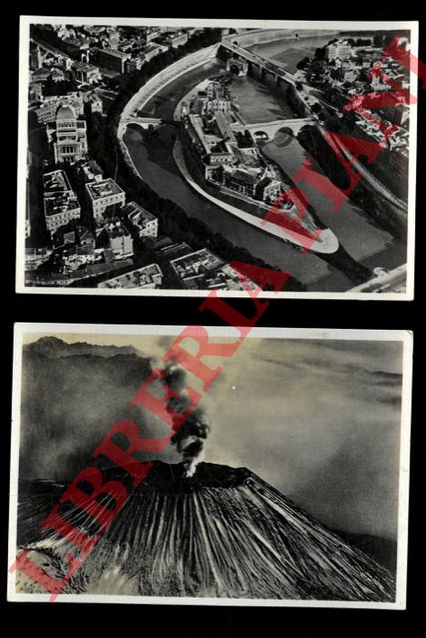 Ala Littoria S.A. Aeroporto del Littorio. Roma - - L'Etna e l'Isola Tiberina, visti in volo.