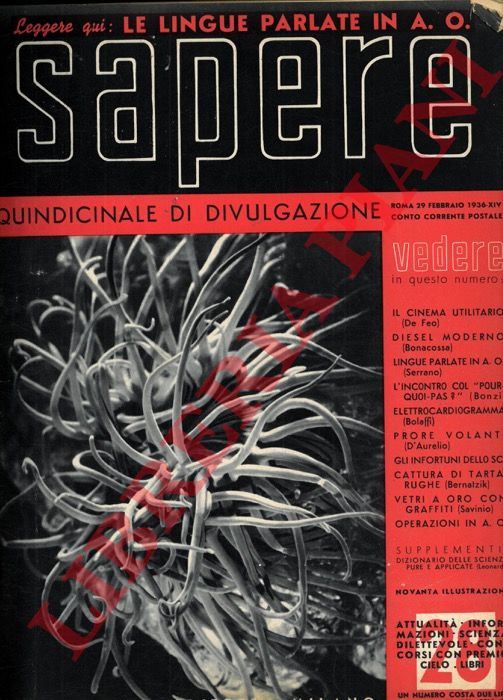 - - Sapere. Quindicinale di divulgazione.