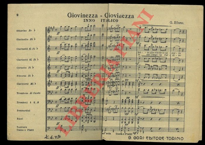 G. Blanc - - Giovinezza - Giovinezza. Inno italico.