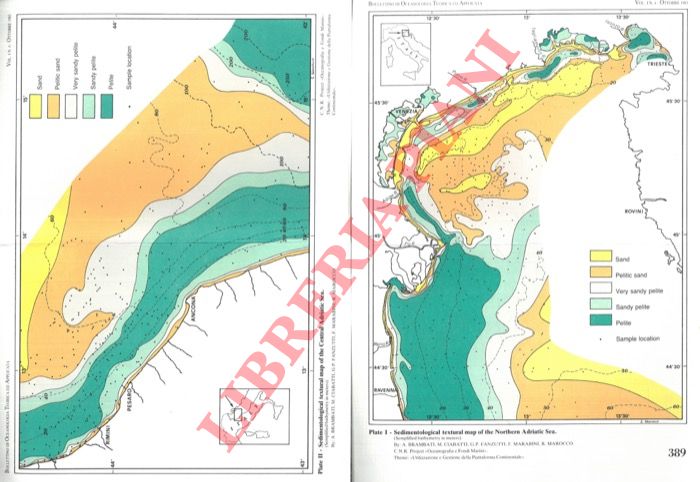 - - Sedimenthological textural map of the Northern Adriatic Sea. Sedimenthological textural map of the Central Adriatic Sea.