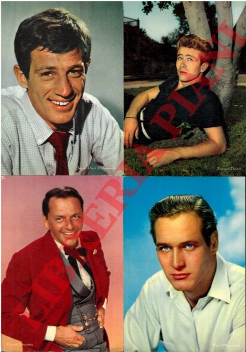 - - Jean-Paul Belmondo - Yul Brinner - James Dean (2) - Montgomery Clift - Tony Curtis - Henry Fonda - Clark Gable - Mel Gibson -  William Holden - Paul Newman - George Pepperd - Tyron Power - Frank Sinatra.