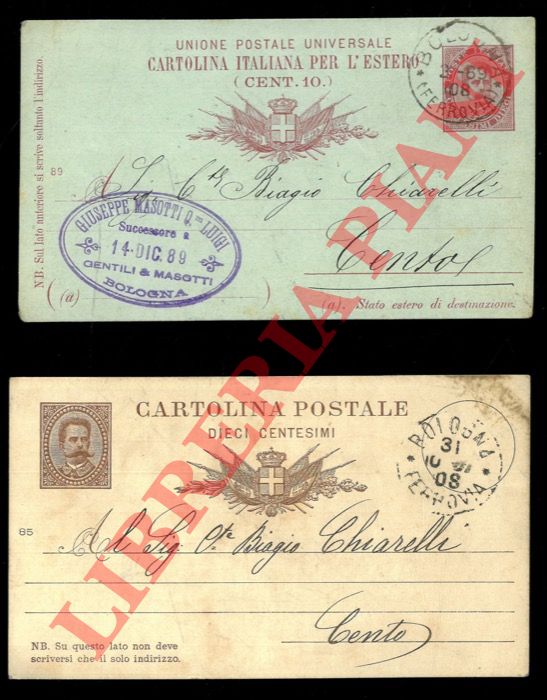 - - Venti cartoline postali, viaggiate, con timbri,