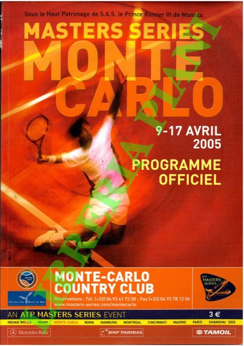 - - Monte Carlo Masters Series 2005. Programme ufficiel.