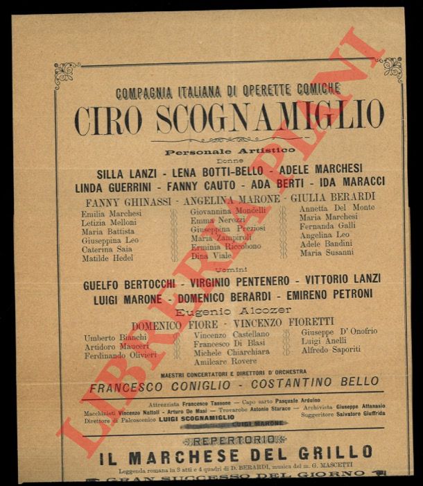 Compagnia di Operette Ciro Scognamiglio. - 