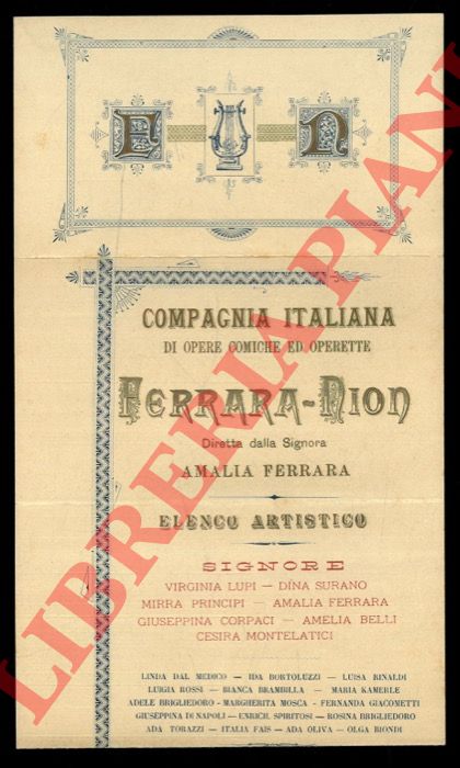 - - Compagnia Italiana di Opere Comiche ed Operette Ferrara - Nion