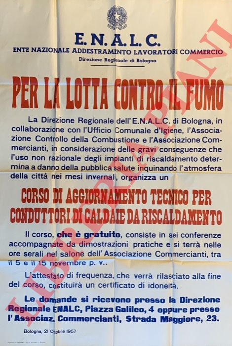 ENALC. Bologna - - Per la lotta contro il fumo. 